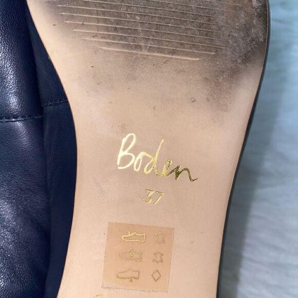 BODEN Almond Toe Navy Blue Ballerina Shoe - Picture 8 of 9